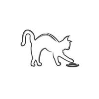 illustration vectorielle de chat logo. modèle de logo de chat moderne isolé sur fond blanc vecteur