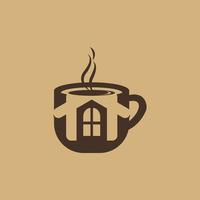 logo de café avec style de ligne de tasse sur fond pour café, boutique, restaurant. éléments de conception vectorielle, logos, identité, étiquettes, badges et autres objets de marque. illustration vectorielle. vecteur