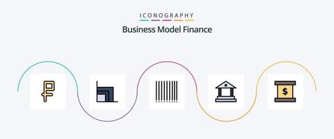 pack d'icônes plat 5 rempli de ligne de financement, y compris. produit. présentation. entreprise vecteur