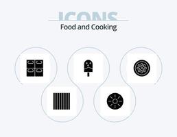 pack d'icônes de glyphe alimentaire 5 conception d'icônes. citron. manger. fruit de mer. boire. nourriture vecteur