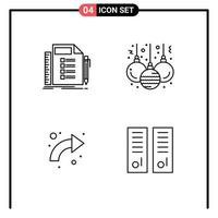 ligne d'interface mobile ensemble de 4 pictogrammes de flèches d'affaires planifiant des éléments de conception vectoriels modifiables de noël à droite vecteur