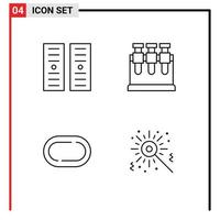 ensemble de 4 symboles d'icônes d'interface utilisateur modernes signes pour le centre de données bengal chimie route anniversaire éléments de conception vectoriels modifiables vecteur