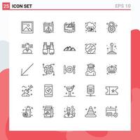 25 icônes créatives signes et symboles modernes de conception de nuage d'emplacement imprimer des éléments de conception vectoriels modifiables en ligne vecteur