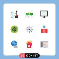 pack d'icônes vectorielles stock de 9 signes et symboles de ligne pour l'affichage de la direction de carrière pizza alimentaire éléments de conception vectoriels modifiables vecteur