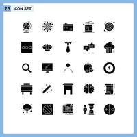 symboles d'icône universels groupe de 25 glyphes solides modernes d'ordinateur carte régulière gondole argent éléments de conception vectoriels modifiables vecteur