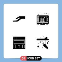 ensemble de 4 icônes d'interface utilisateur modernes symboles signes pour l'aumône navigateur de pêche rapport tige éléments de conception vectoriels modifiables vecteur