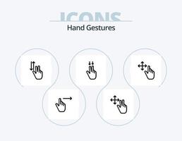 pack d'icônes de ligne de gestes de la main 5 conception d'icônes. geste. Cliquez sur. gestes. geste. main vecteur