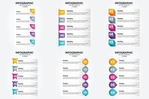 ensemble de conception plate d'infographie d'illustration vectorielle pour la brochure publicitaire et le magazine vecteur