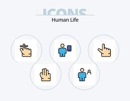 pack d'icônes remplies de ligne humaine 5 conception d'icônes. main. performance. des doigts. indicateur. corps vecteur