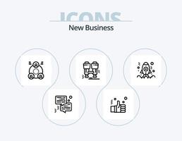 nouveau pack d'icônes de ligne d'activité 5 conception d'icônes. sac. dollar. mission. monnaie. recherche vecteur