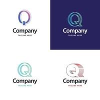 lettre q grand logo pack design création de logos modernes créatifs pour votre entreprise vecteur