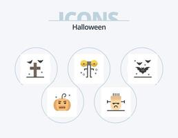 pack d'icônes plat halloween 5 conception d'icônes. chauve souris. monstre. chauves-souris. Halloween. grand vecteur