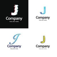 lettre j grand logo pack design création de logos modernes créatifs pour votre entreprise vecteur