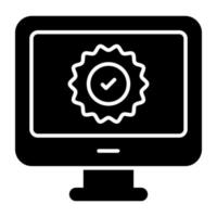 icône de conception unique de badge en ligne vecteur