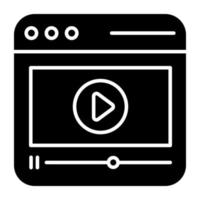 une icône de conception unique de vidéo Web vecteur