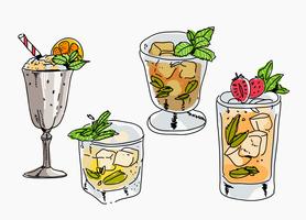 Menthe fraîche Julep dessinés à la main Vector Illustration