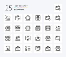 pack d'icônes de 25 lignes de commerce électronique, y compris add. e. détails. Commerce. information vecteur