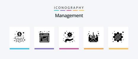 pack d'icônes de glyphe de gestion 5, y compris stratégique. gestion. gestion. but. entreprise. conception d'icônes créatives vecteur