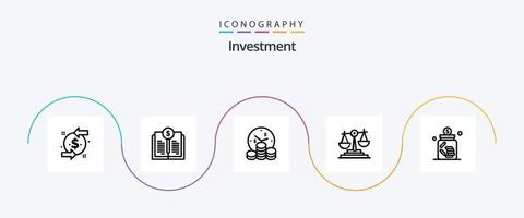 pack d'icônes de la ligne d'investissement 5, y compris les entreprises. investissement. entreprise. décision. équilibre vecteur