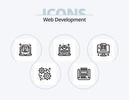 pack d'icônes de ligne de développement web 5 conception d'icônes. la toile. développement. paramètre. code. stockage vecteur