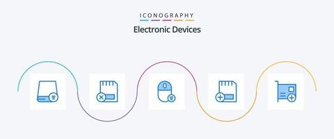 appareils pack d'icônes bleu 5, y compris les ordinateurs. ajouter. matériel. souris. gadget vecteur