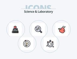 pack d'icônes remplies de ligne scientifique 5 conception d'icônes. . science. science. laboratoire. tube vecteur