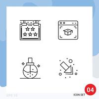 groupe de 4 signes et symboles de couleurs plates remplies pour cinq éléments de conception vectoriels modifiables vecteur