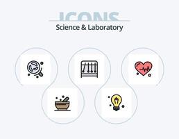 pack d'icônes remplies de ligne scientifique 5 conception d'icônes. physique. science. combustible. pipette. science vecteur
