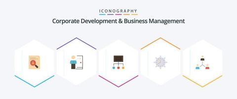 développement d'entreprise et gestion d'entreprise pack de 25 icônes plates, y compris la gestion. graphique. sortie. entreprise. personnel vecteur