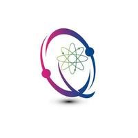 stock vectoriel de conception d'icône de logo d'atome de neutron. science atom logo design vecteur pro