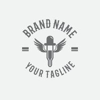 logo de la boutique liquide vape. illustration simple du logo de la boutique liquide vape pour la conception web isolé sur fond blanc vecteur