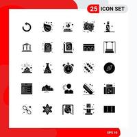 pack d'icônes vectorielles stock de 25 signes et symboles de ligne pour homme mariage feu de camp amour cadre éléments de conception vectoriels modifiables vecteur