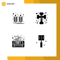 icônes créatives signes et symboles modernes du circuit agricole blé traversé téléphone éléments de conception vectoriels modifiables vecteur