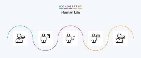 pack d'icônes de la ligne humaine 5, y compris le débit. carte. avatar. corps. déplacer vecteur