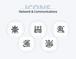 pack d'icônes réseau et ligne de communication 5 conception d'icônes. webcam. came. l'Internet. codage. site Internet vecteur