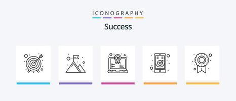 pack d'icônes success line 5 comprenant une coche. vérifié. minuteur. d'accord. roue dentée. conception d'icônes créatives vecteur