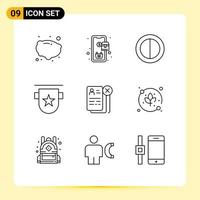 9 icônes créatives signes et symboles modernes d'éléments de conception vectoriels modifiables de ruban d'affaires de contraste de carrière d'emploi vecteur
