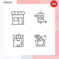 ligne d'interface mobile ensemble de 4 pictogrammes d'éléments de conception vectoriels modifiables de la logistique médicale de détail de la boîte de construction vecteur