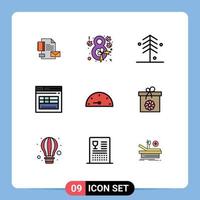 9 interface utilisateur fillline pack de couleurs plates de signes et symboles modernes d'éléments de conception vectoriels modifiables d'arbre sécurisé de ruban web dash vecteur