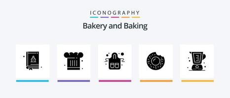 pack d'icônes de glyphe de cuisson 5, y compris la cuisson. bonbons. café. nourriture. restaurant. conception d'icônes créatives vecteur
