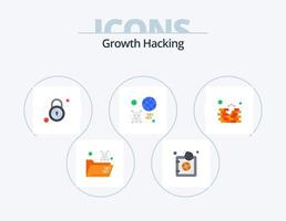 hacking flat icon pack 5 icon design. brique. infection. fermé. globe. bogue vecteur