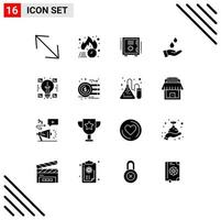 pack d'icônes vectorielles stock de 16 signes et symboles de ligne pour les éléments de conception vectoriels modifiables de la boîte de sécurité de l'eau de la banque d'énergie créative vecteur