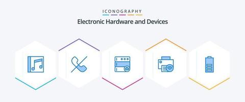 appareils 25 pack d'icônes bleues, y compris la batterie. matériel. téléphone. gadget. des ordinateurs vecteur