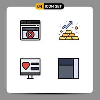 pack d'icônes vectorielles stock de 4 signes et symboles de ligne pour la page web amour finance atout mariage éléments de conception vectoriels modifiables vecteur