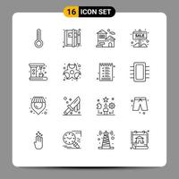 16 icônes créatives signes et symboles modernes d'appareils vente conseil maison vente bannière éléments de conception vectoriels modifiables vecteur