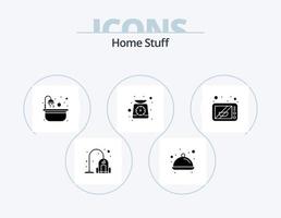 pack d'icônes de glyphe de trucs à la maison 5 conception d'icônes. four micro onde. échelle de poids. bain. lester. cuisson vecteur