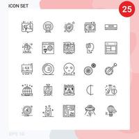 groupe de 25 lignes modernes définies pour le refroidissement des éléments de conception vectoriels modifiables d'entreprise de gestion de transport d'argent vecteur