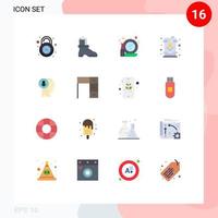 16 couleurs plates universelles définies pour les applications web et mobiles l'énergie du verre à l'huile de flèche peut un pack modifiable d'éléments de conception de vecteur créatif