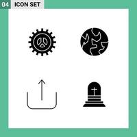 ensemble de 4 symboles d'icônes d'interface utilisateur modernes signes pour les options conception de sites Web d'interface utilisateur planète célébration éléments de conception vectoriels modifiables vecteur