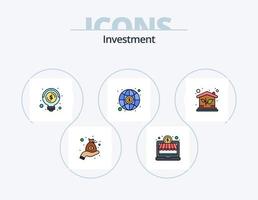 pack d'icônes remplies de ligne d'investissement 5 conception d'icônes. loger. pièces de monnaie. argent. argent. budget vecteur